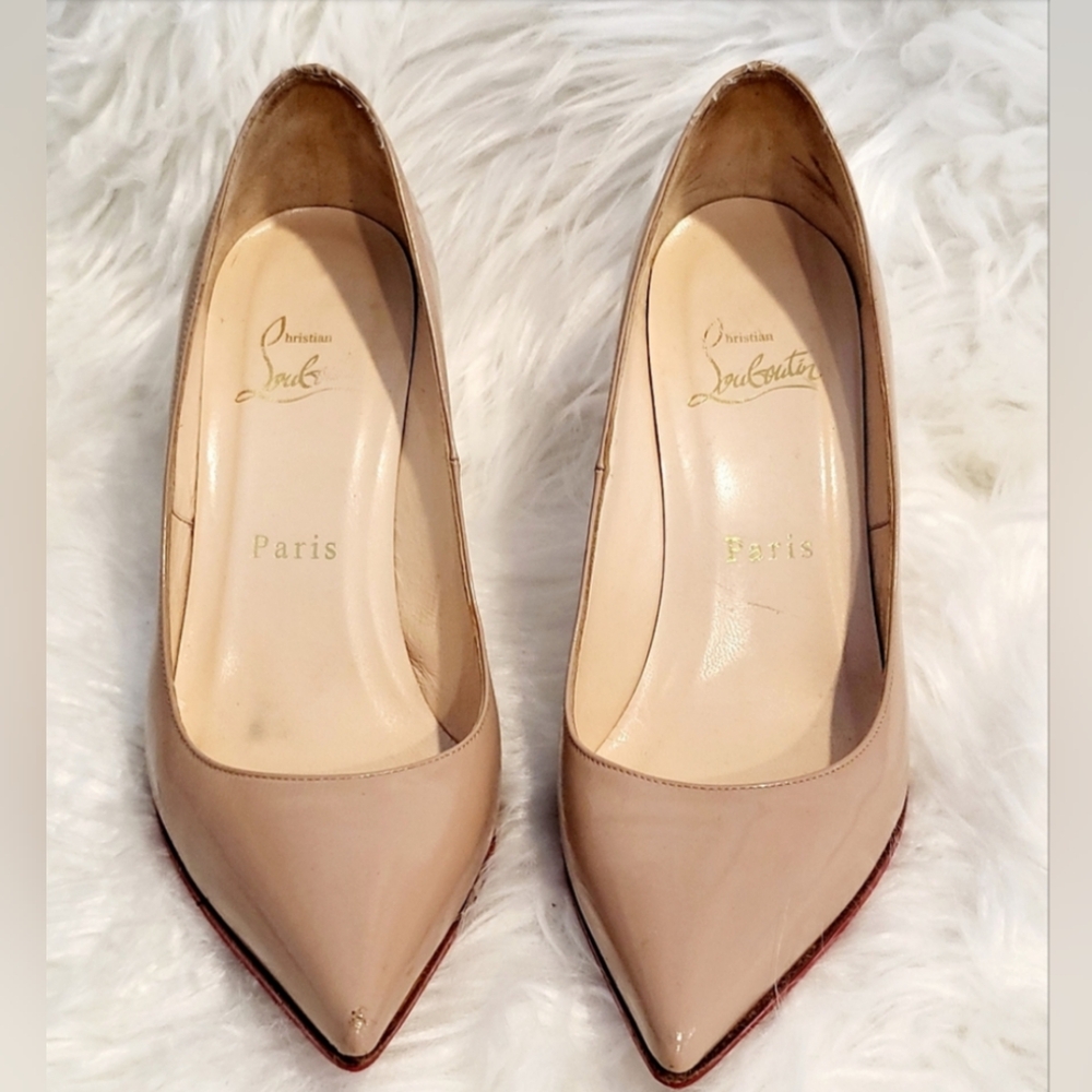 Christian Louboutin Nude Patent Pump Heels